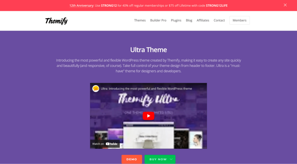 themify ultra wordpress theme homepage