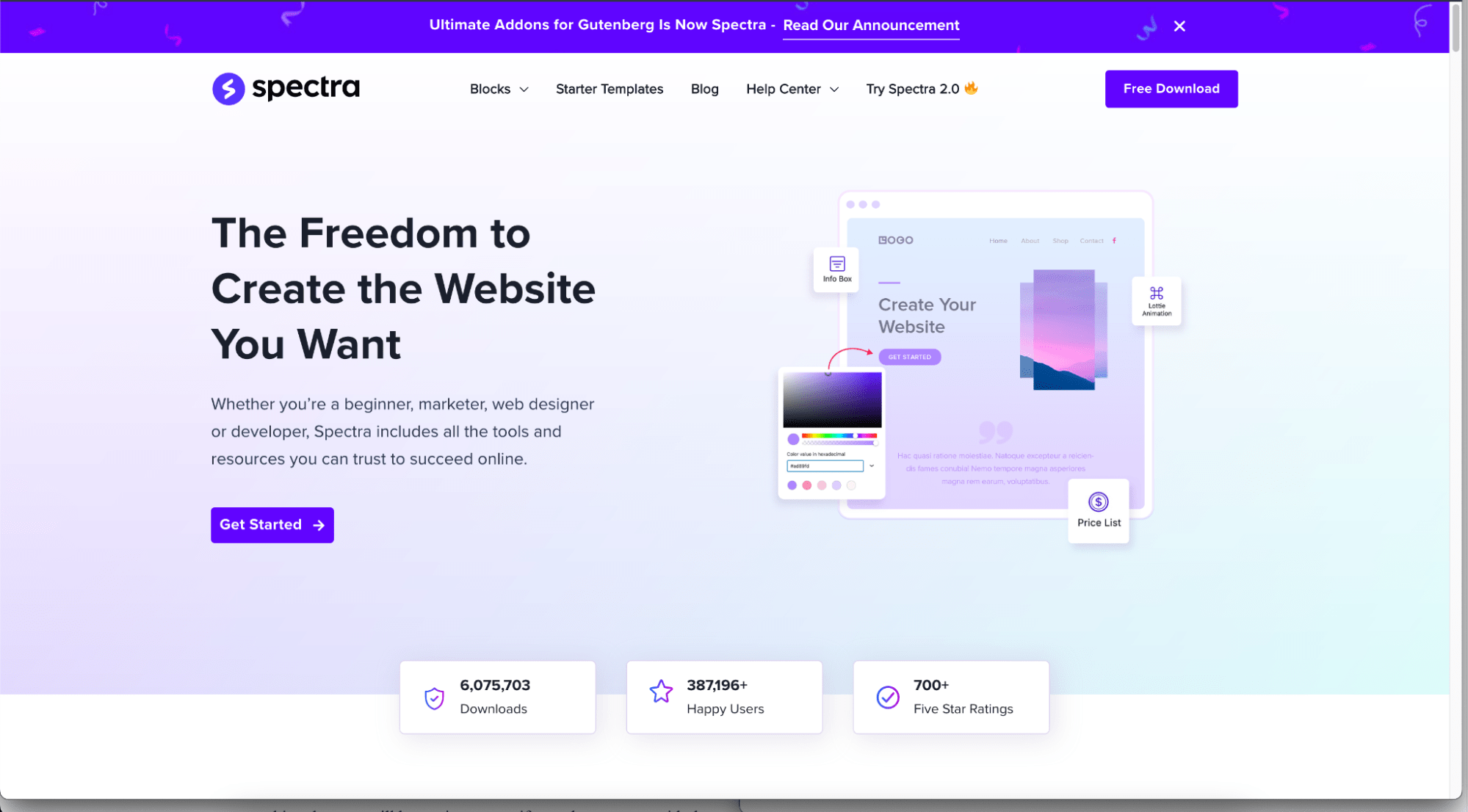 spectra homepage