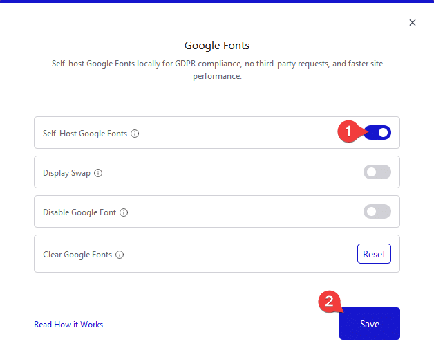 google fonts popup