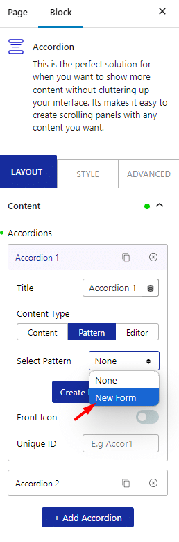 accordion custom pattern