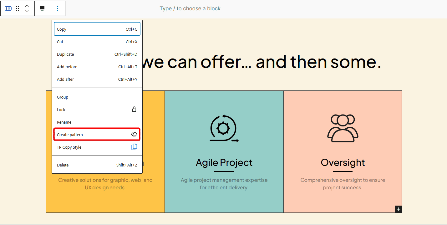 accordion layout create pattern setting new