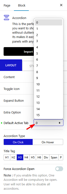 accordion layout default active tab new