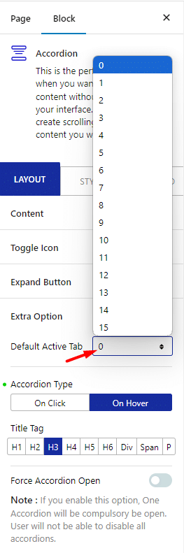 accordion layout default active tab