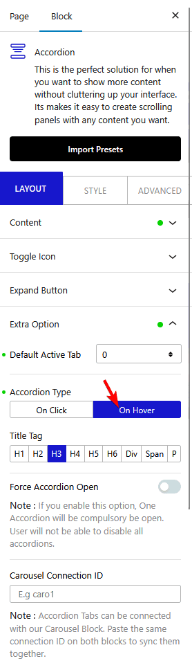 accordion layout type onhover new