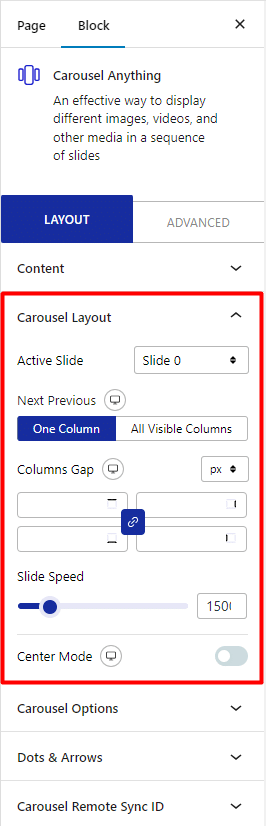 carousel anything carousel layout