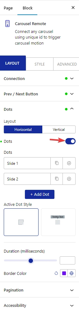 carousel anything carousel remote dots