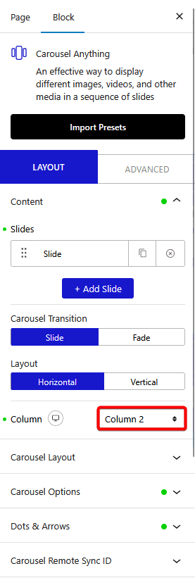 carousel anything content layout hz column new