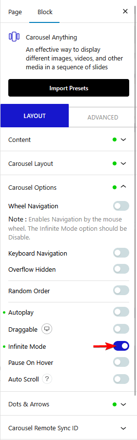 carousel anything infinite mode new1
