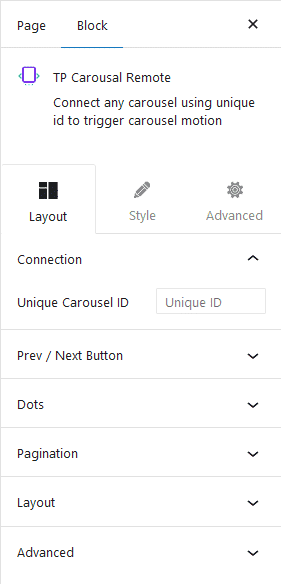 carousel remote layout