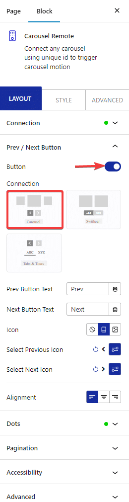 carousel remote prev next button style 1