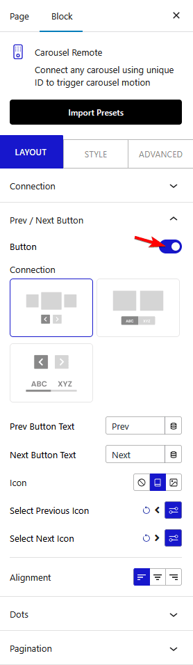 carousel remote prev next buttons new