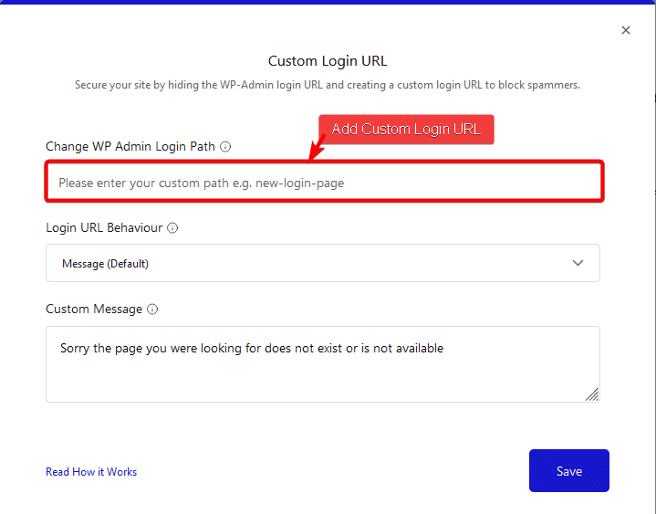 change login url path