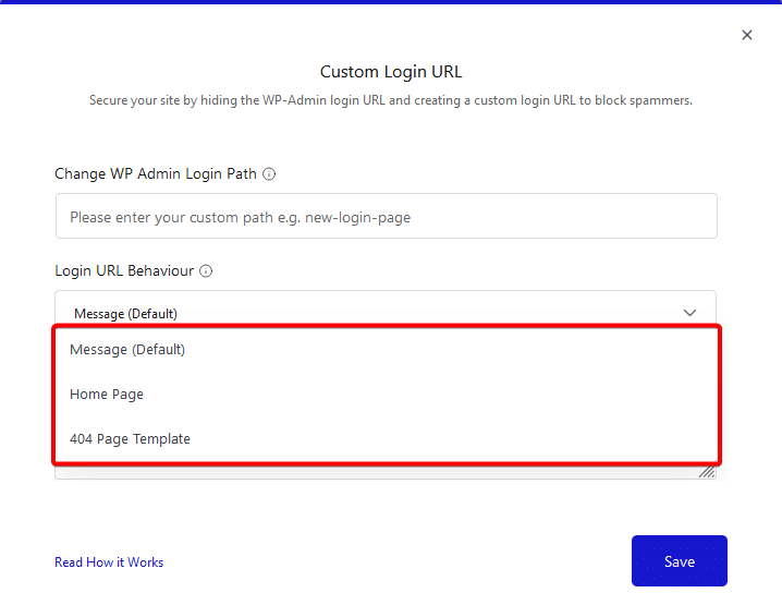 custom login url behaviour