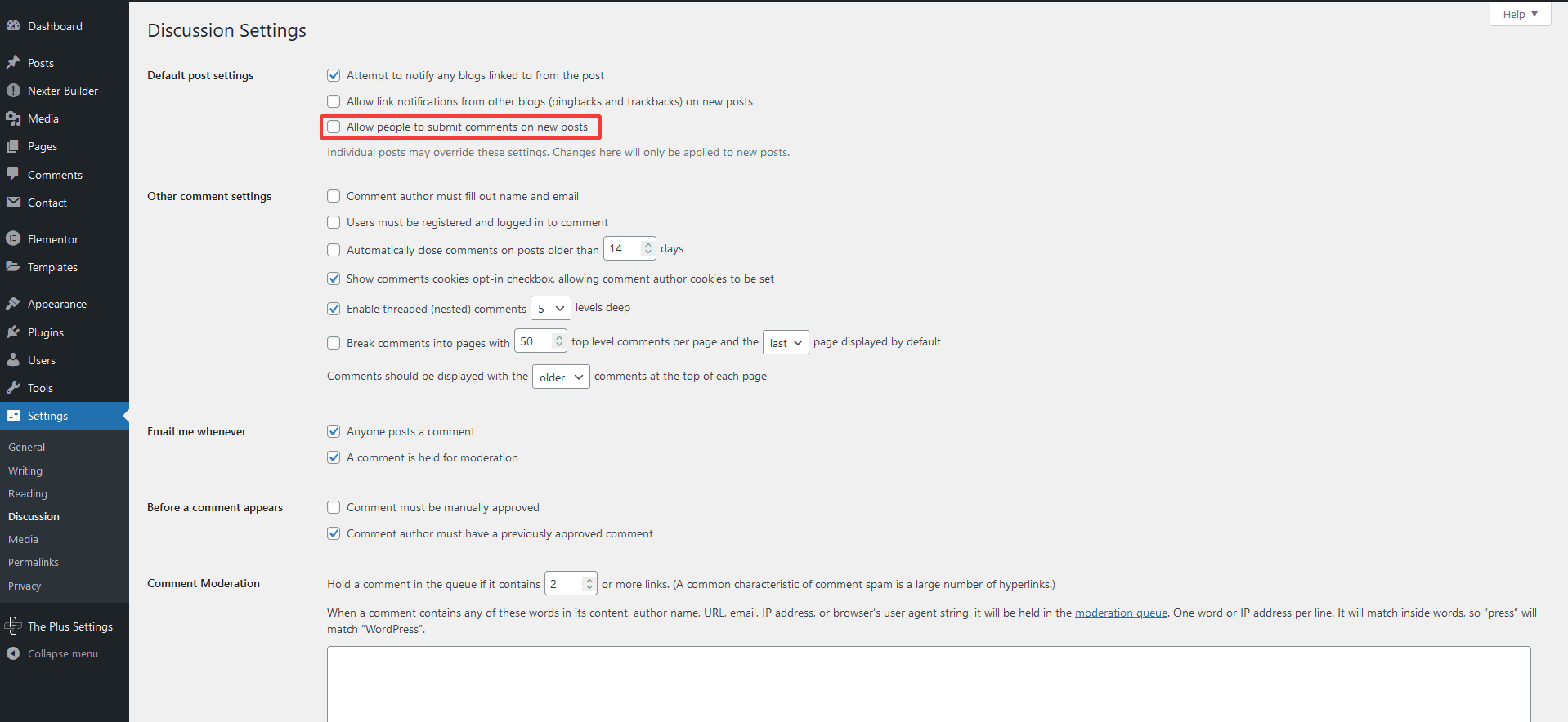 disable comments manually