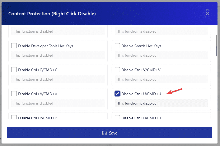 disable view source code html page