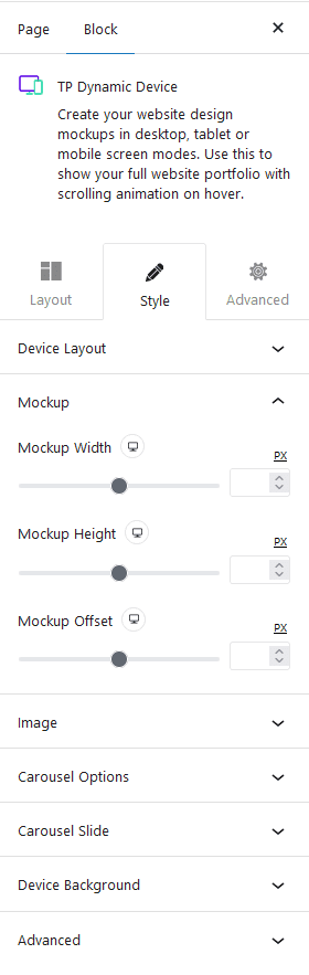 dynamic device carousel style