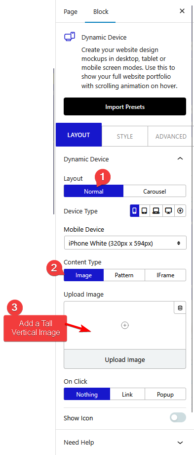 How to create Website Portfolio/Showcase Page in WordPress? 5 dynamic device normal image vertical new