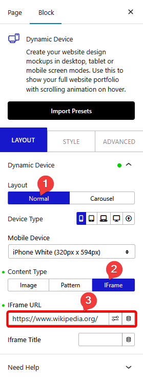 dynamic device select iframe new