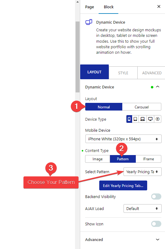 dynamic device select pattern 1