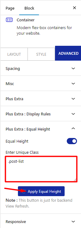 equal column height apply equal height