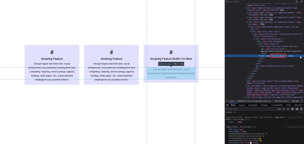 equal column height multiple css service desc 1