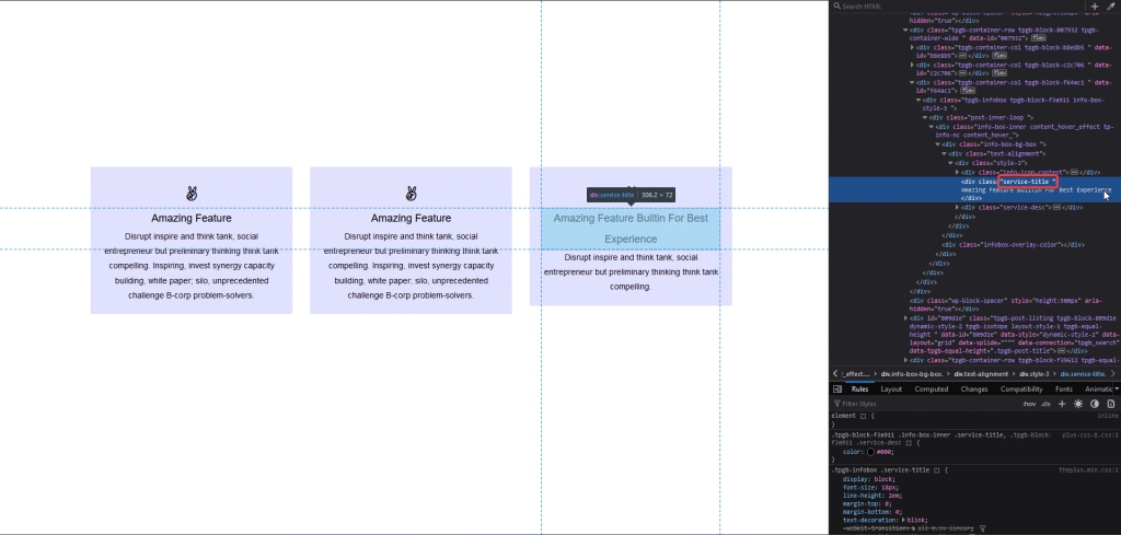 equal column height multiple css service title