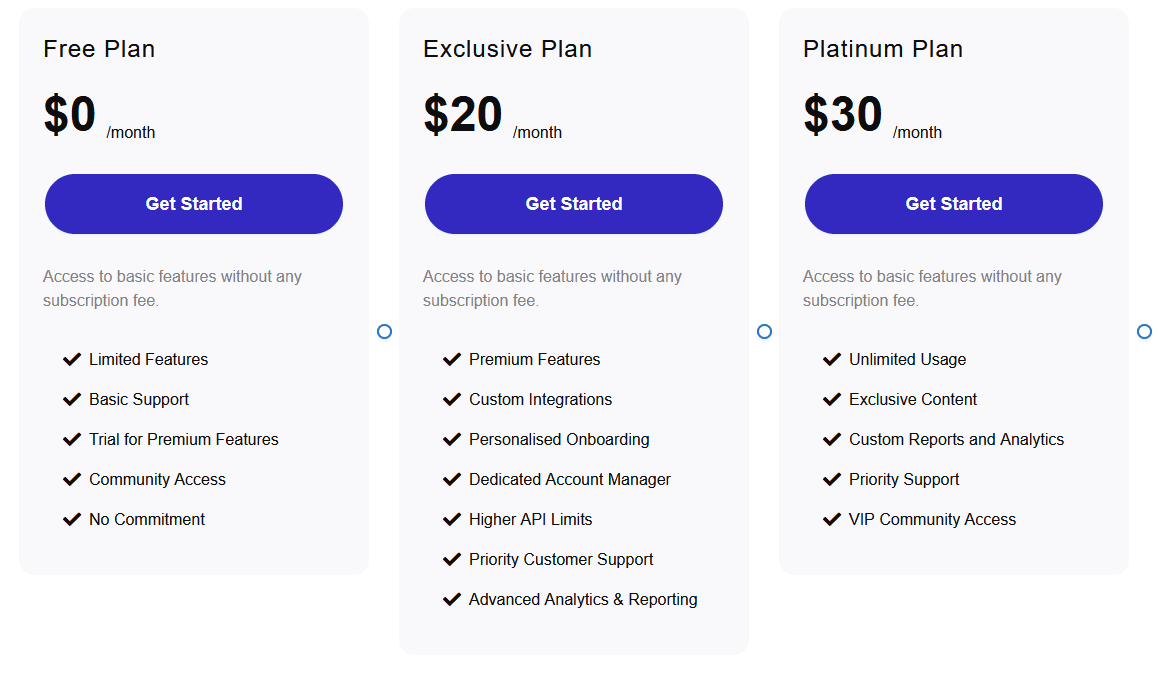 equal column height pricing table block new