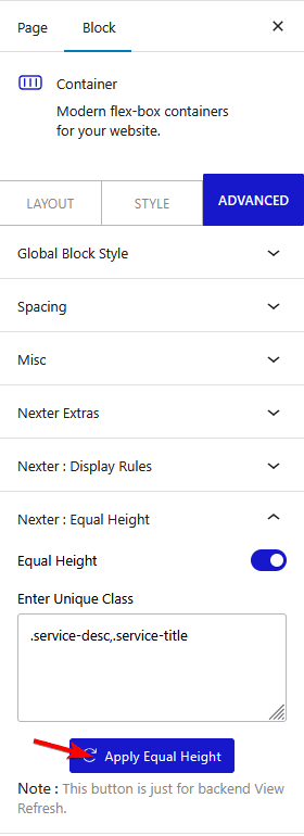 How to Set WordPress Equal Column Height? 9 equal column height service desc title new