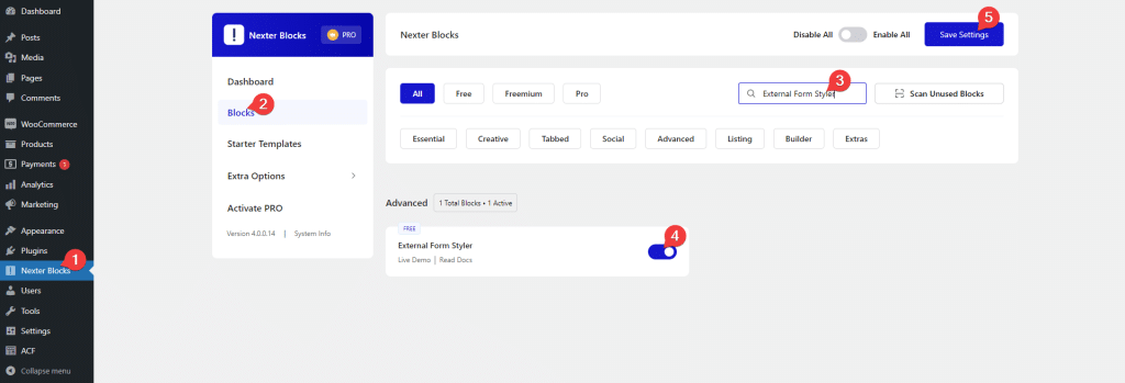 How to Style Ninja Forms in WordPress (NO CSS) 1 external form styler activation 3