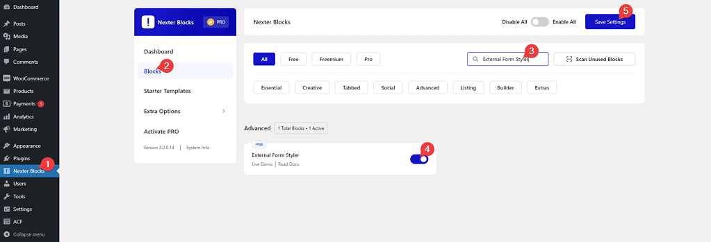 How to Style Everest Forms in WordPress (NO CSS) 1 external form styler activation 4