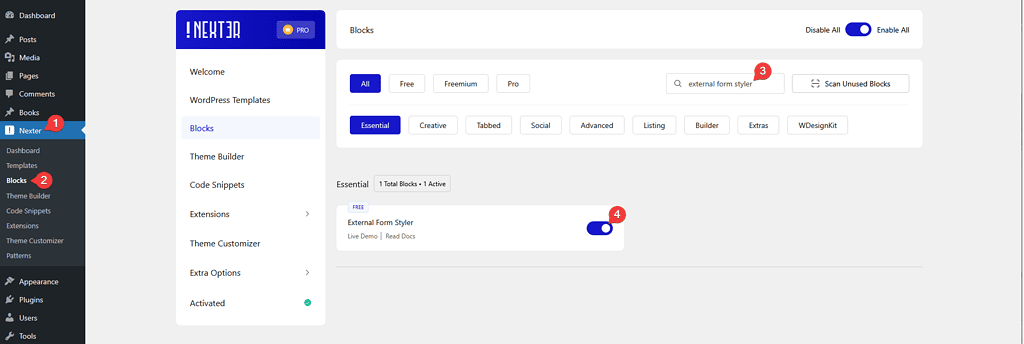 How to Style Everest Forms in WordPress (NO CSS) 5 external form styler activation new 1