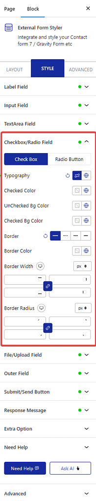 How to Style Ninja Forms in WordPress (NO CSS) 4 external form styler contact form checkbox radio field 2