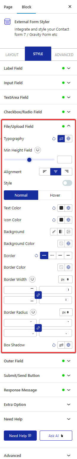 external form styler contact form file upload 1