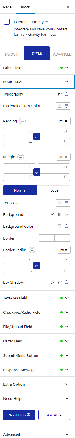 external form styler contact form input field 2