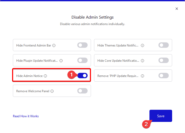 How to Disable Admin Notices and Hide Welcome Panel from WordPress Backend? 7 hide admin notice