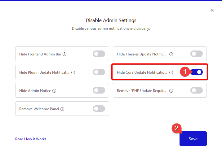 How to Disable Admin Notices and Hide Welcome Panel from WordPress Backend? 12 hide core notice