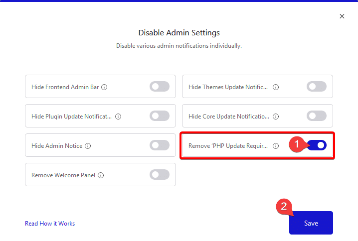How to Disable Admin Notices and Hide Welcome Panel from WordPress Backend? 13 hide php notice