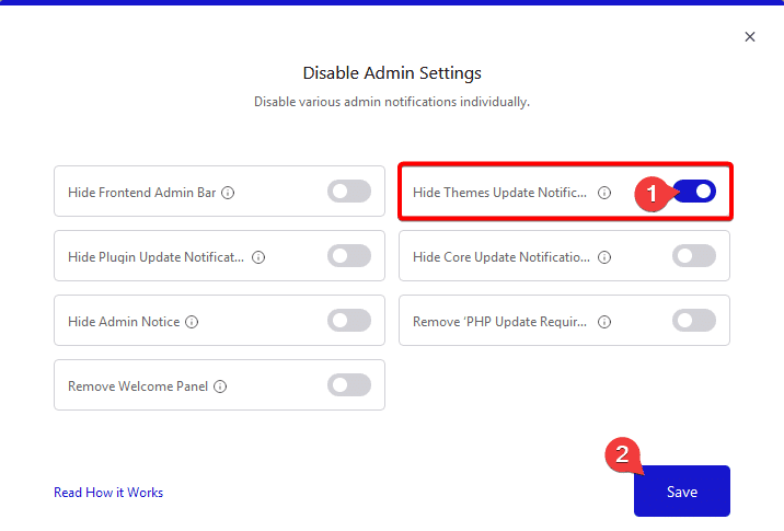 How to Disable Admin Notices and Hide Welcome Panel from WordPress Backend? 11 hide theme notice