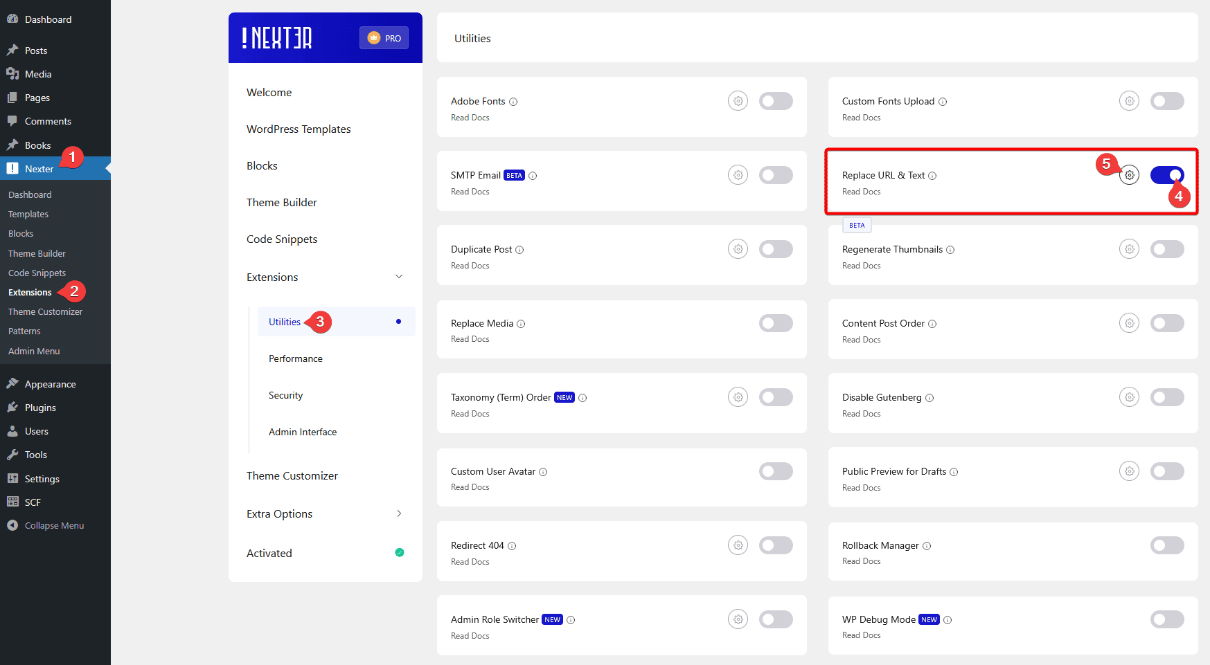 replace url text settings new 1