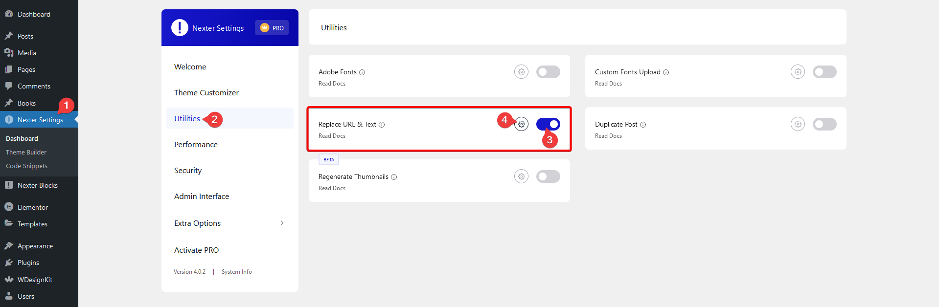 replace url text settings