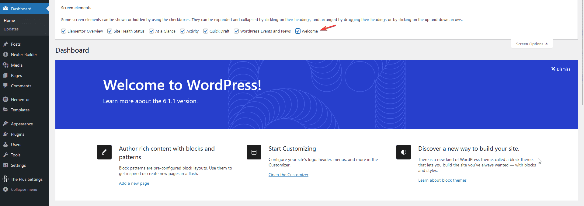 How to Disable Admin Notices and Hide Welcome Panel from WordPress Backend? 8 screen options