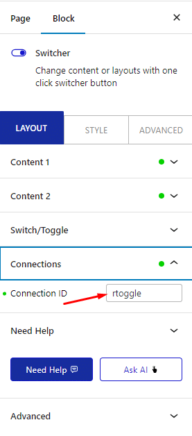 switcher connection id 3