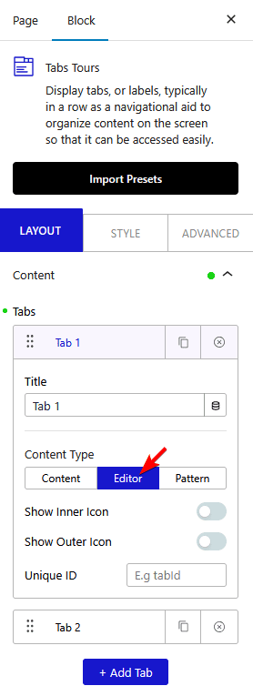 tab tours editor new