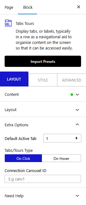 tab tours extra options new