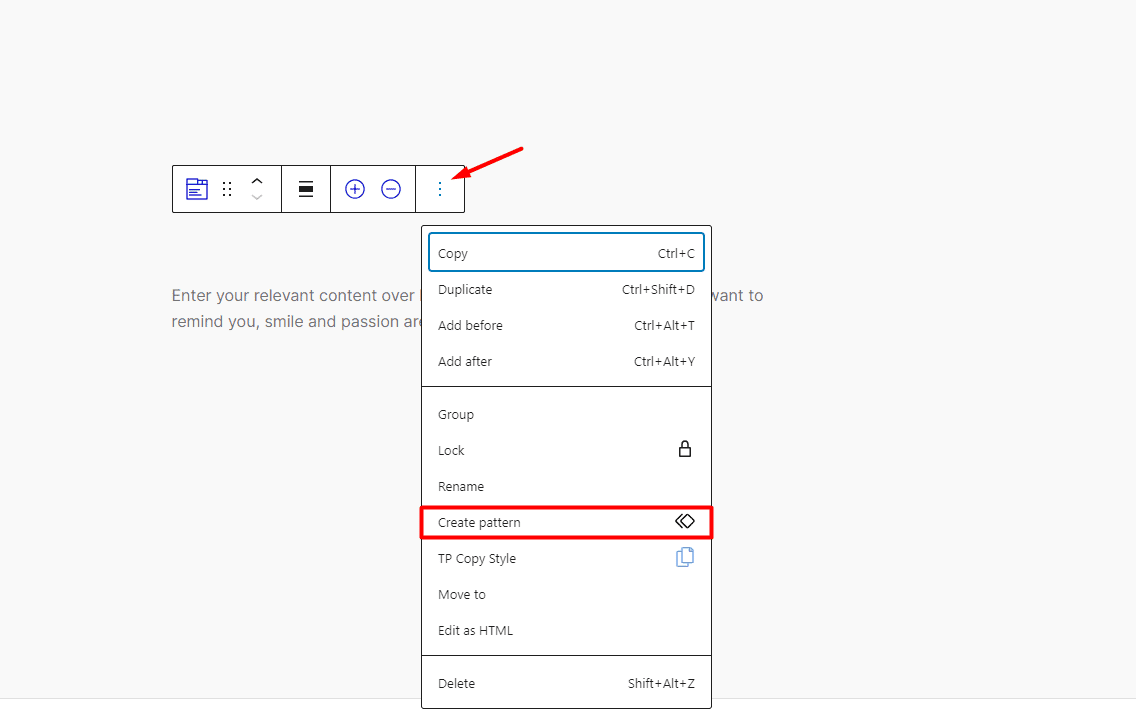 How to add Image Content inside WordPress Tabs Block? 2 tab tours layout create pattern setting