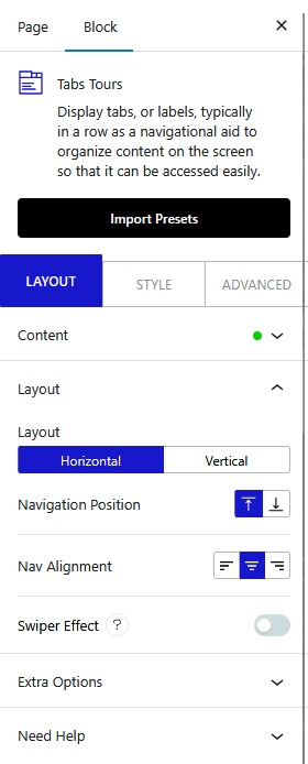 tab tours layout new