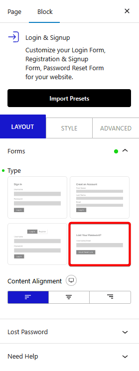 login signup forgot password new