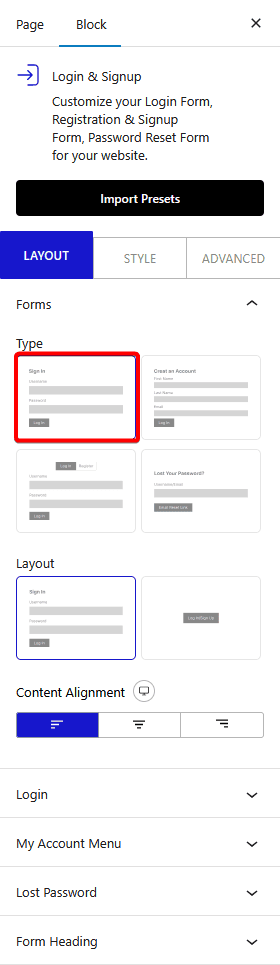 login signup login type new