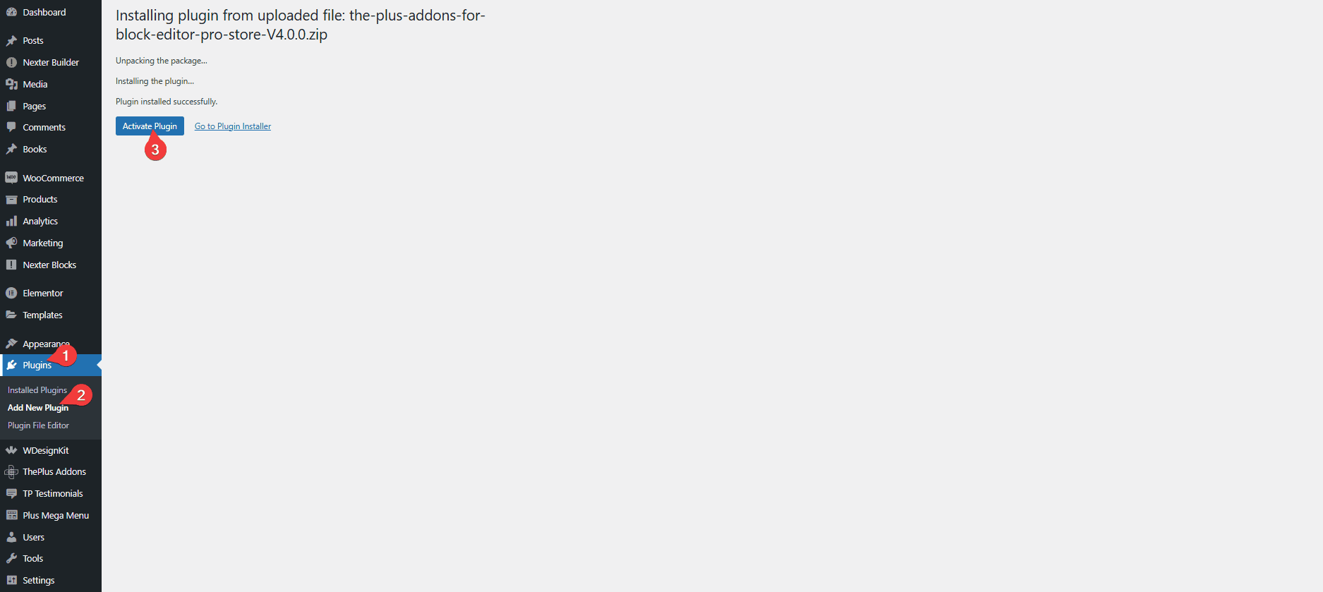 How to Install and Activate Nexter Extension Free and Pro? 9 nexter blocks plugin pro activate 2