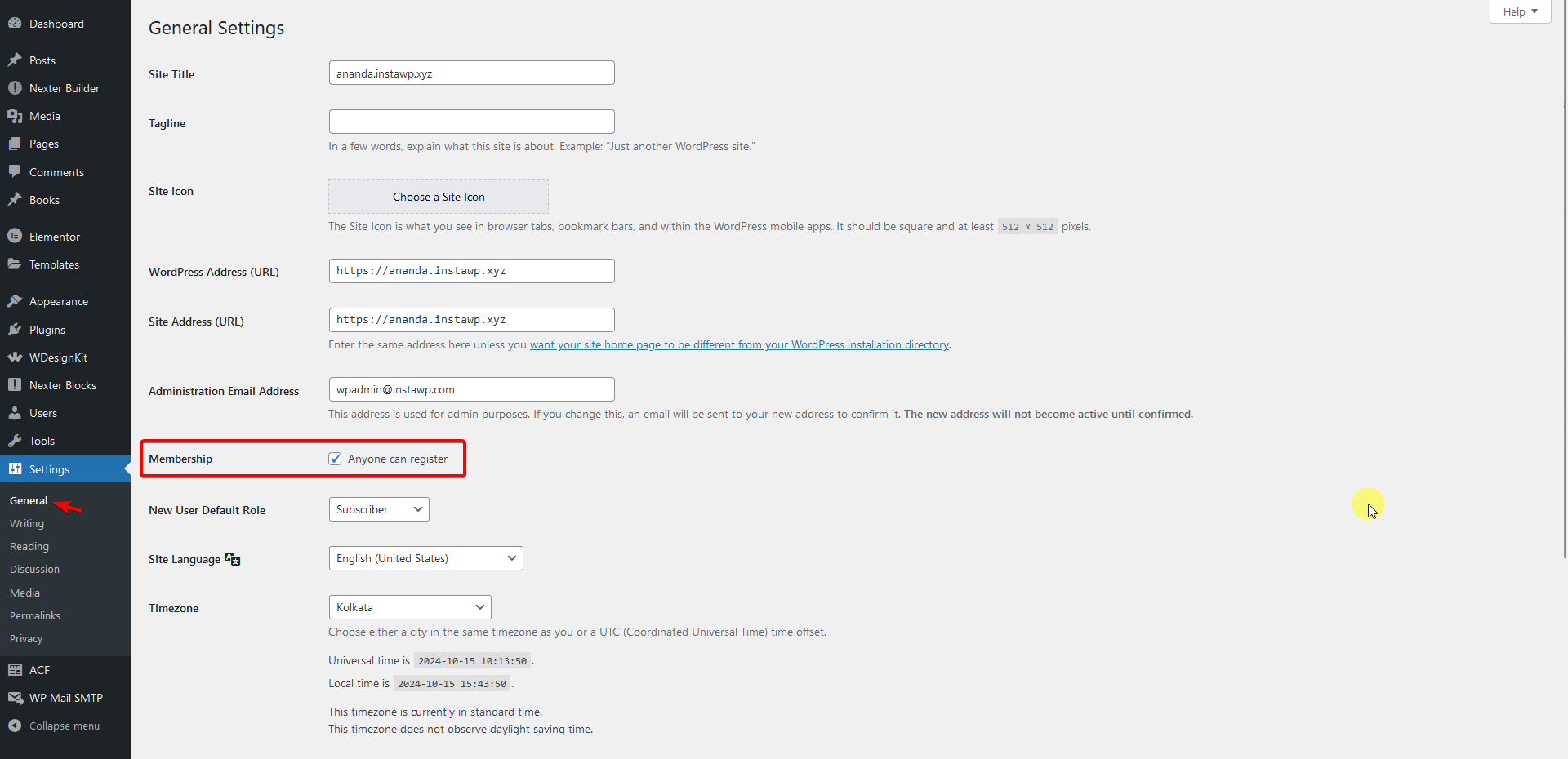 wordpress user registration settings new 1